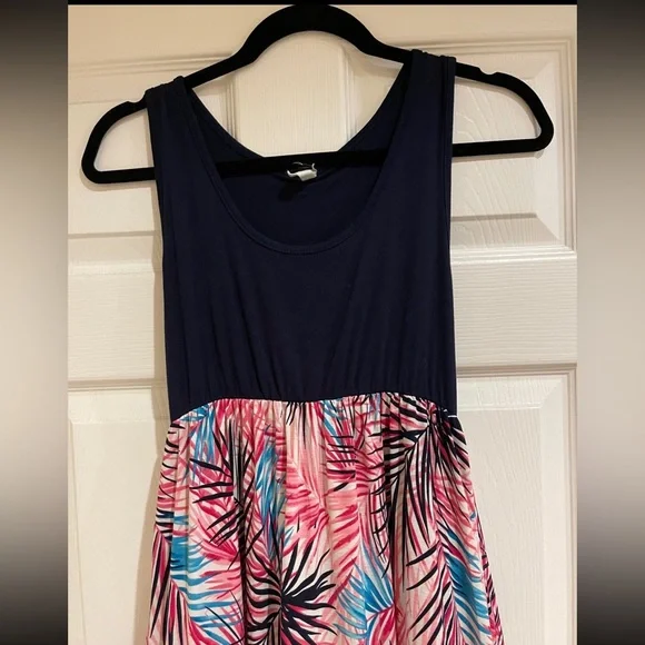 Pink Blush Navy Palm Maxi Dress XS/S - Picture 2 of 4